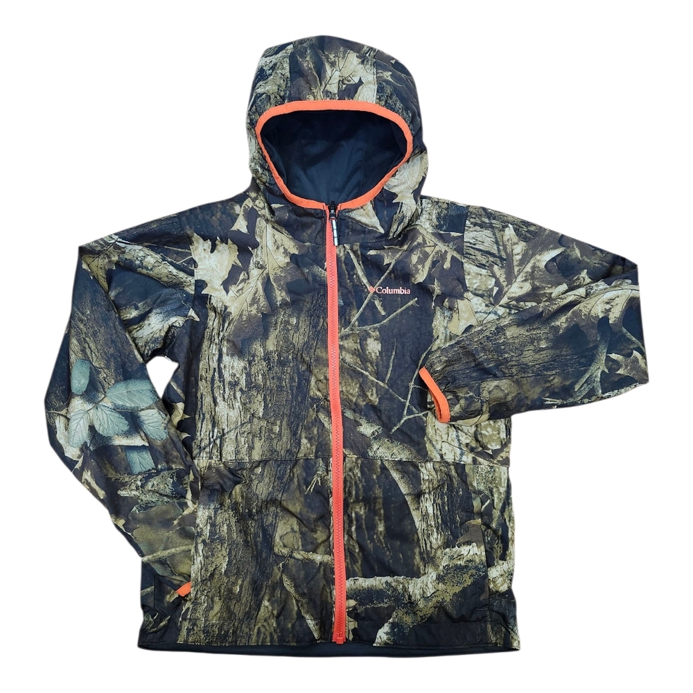 Columbia Pixel Grabber Camo/DK Gray Reversible Jacket Medium 10/12